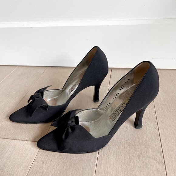 Casadei Black Bow Pointed Heels - Picture 5 of 7